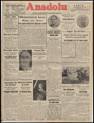 Anadolu Gazetesi 6 Mayıs 1941 kapağı