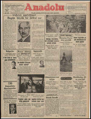 Anadolu Gazetesi 11 Mayıs 1941 kapağı
