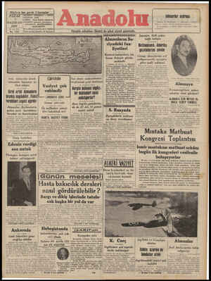 Anadolu Gazetesi 1 Haziran 1941 kapağı