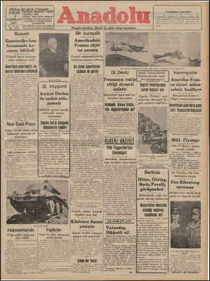 Anadolu Gazetesi 8 Haziran 1941 kapağı