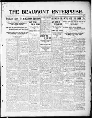 The Beaumont Enterprise Newspaper September 9, 1904 kapağı