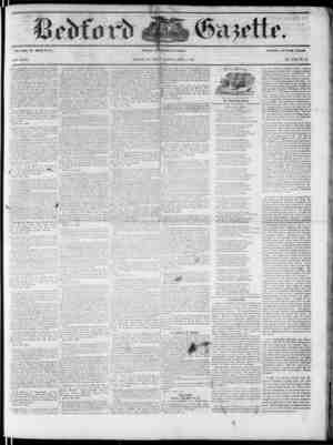 Bedford Gazette Gazetesi 6 Nisan 1855 kapağı