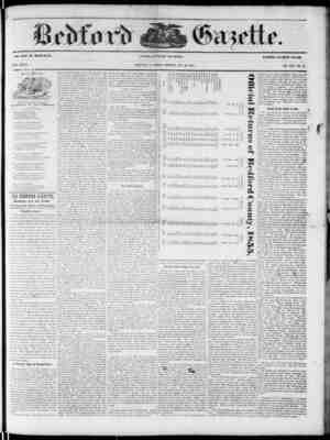 Bedford Gazette Newspaper October 26, 1855 kapağı