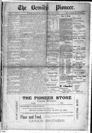 Bemidji Pioneer Newspaper 7 Mayıs 1896 kapağı