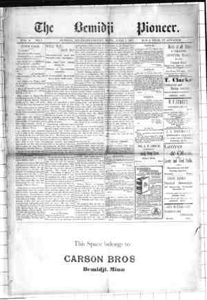 Bemidji Pioneer Newspaper 1 Nisan 1897 kapağı