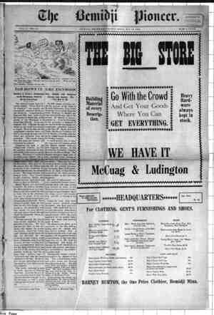 Bemidji Pioneer Newspaper 31 Mayıs 1900 kapağı