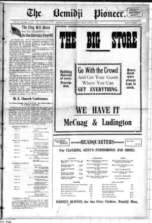Bemidji Pioneer Newspaper 7 Haziran 1900 kapağı