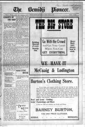 Bemidji Pioneer Newspaper 21 Haziran 1900 kapağı