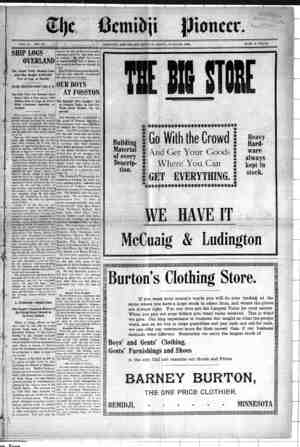 Bemidji Pioneer Newspaper 28 Haziran 1900 kapağı