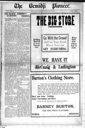 Bemidji Pioneer Newspaper 5 Temmuz 1900 kapağı