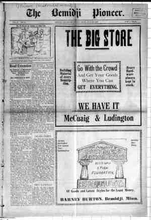 Bemidji Pioneer Newspaper 26 Temmuz 1900 kapağı