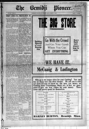 Bemidji Pioneer Newspaper 6 Eylül 1900 kapağı
