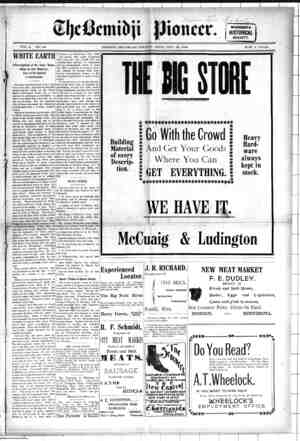 Bemidji Pioneer Newspaper 22 Kasım 1900 kapağı