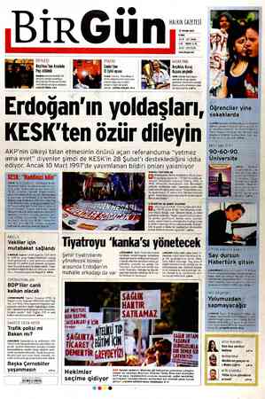 Birgün Gazetesi 27 Nisan 2012 kapağı