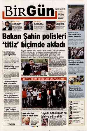 Birgün Gazetesi 7 Mayıs 2012 kapağı