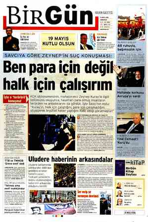Birgün Gazetesi 19 Mayıs 2012 kapağı