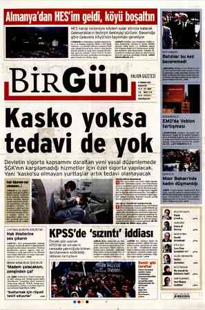 Birgün Gazetesi 9 Temmuz 2012 kapağı