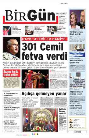 Birgün Gazetesi 10 Temmuz 2012 kapağı