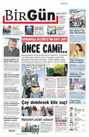 Birgün Gazetesi 11 Temmuz 2012 kapağı