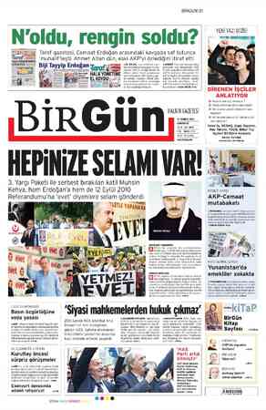 Birgün Gazetesi 14 Temmuz 2012 kapağı