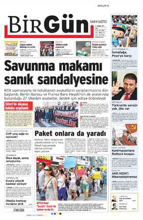 Birgün Gazetesi 17 Temmuz 2012 kapağı