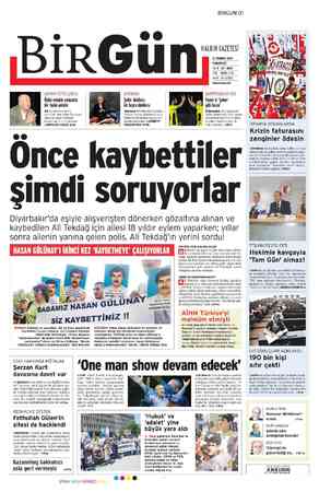 Birgün Gazetesi 21 Temmuz 2012 kapağı