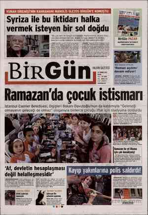 Birgün Gazetesi 22 Temmuz 2012 kapağı