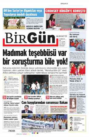 Birgün Gazetesi 31 Temmuz 2012 kapağı