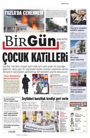Birgün Gazetesi 8 Ağustos 2012 kapağı