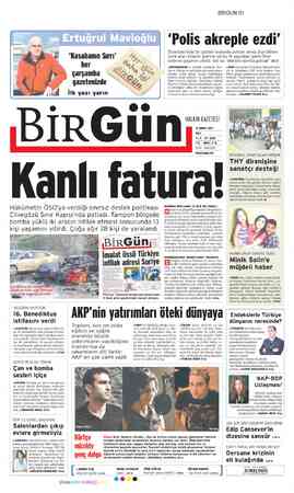  BiRGÜün her gazetenizde İlk yazı yarın BİRGUN Ol "Polis akreple ezdi Diyarbakır'daki bir gösteri sırasında polisler akrep...