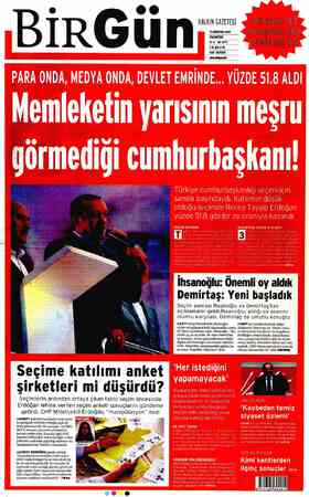  o 00 HALKIN GAZETESİ > aa amam — pera 00 am-diei eyt İhsanoğlu: Önemli oy aldık Demirtaş: Yeni başladık Seçim sonrası...