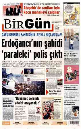  BELEDİYE BAŞKANI İLGEZDİ BİRGÜN'E KONUŞTU: i . OLGU KUNDAKÇI vee BIiRGün HALKIN GAZETESİ 10 EYLÜL 2014 ÇARŞAMBA ETE ATLMEZTL