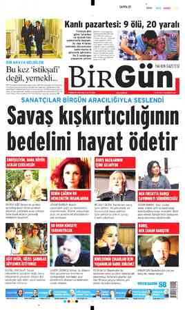  SAYFA Ol SIYAH MAVI 1 Kanlı pazartesi: 9 ölü, 20 yaralı Türkiye dün ŞIRNAK'ın Beytüşşebap, üne İ ilçesinde Skorsky helikop