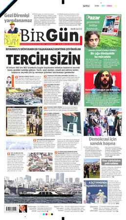    Gezi Direnişi yargılanamaz 23 HAZİRAN 2019 PAZAR YIL 16 SAYI 5548 www.birgun.net O İKİSİ tutuklu 16 sanıklı Gezi davası