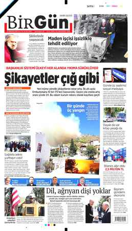  -- HALKIN GAZETESİ Ali 13 AĞUSTOS 2019 SALI YIL 16 SAYI 5599 www.birgun.net o 2.5 TL (KKTC 3 TL) ÜNİVERSİTE 75 KR Şiirlerinde