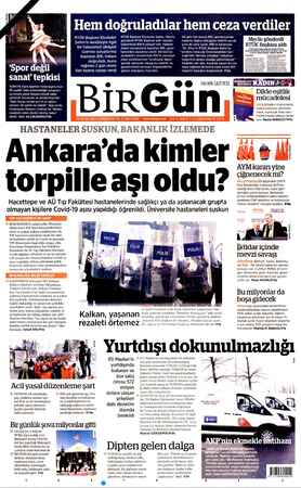 Birgün Gazetesi 23 Ocak 2021 kapağı