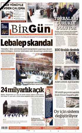 Birgün Gazetesi 16 Şubat 2021 kapağı