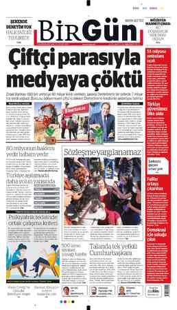  ŞEKERDE DENETİM YOK HALKSAĞLIĞI TEHLİKEDE 10'da BİRGÜU Çiftçi parasıyla SIYAH HALKIN GAZETESİ Ziraat Bankası 680 bin...