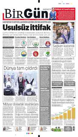  HALKIN GAZETESİ SAYIŞTAY RAPORLARININ GEDİKLİSİ BELEDİYELER Usulsüzittifak Cumhur İttifakı'nın yönettiği © belediyede...