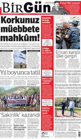  4 BİRGU HALKIN GAZETESİ Korkunuz müebbete mahküm! AKP iktidarının Gezi düşmanlığının sonu gelmiyor. İstanbul'daki davada ceza