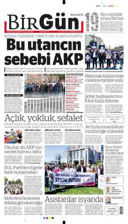  15 NİSAN 2023 CUMARTESİ YIL 20 SAYI 6937 www.birgun.net İKTİDAR YÜZÜNDEN TÜRKİYE HER ALANDA EN DİPTE Bu utancın Türkiye OECD