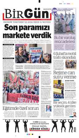  BİRGÜU EKONOMİ 'TÜKETEREK' ÜÇ AYDA YÜZDE 5,7 BÜYÜDÜ Son paramızı markete verdik HALKIN GAZETESİ 5ğ TÜİK'e göre bu yılın ilk