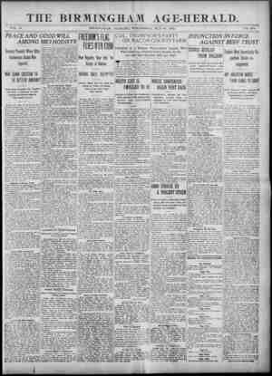 Birmingham Age Herald Newspaper 21 Mayıs 1902 kapağı