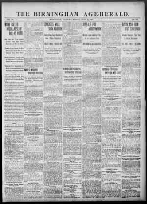 Birmingham Age Herald Newspaper 23 Haziran 1902 kapağı