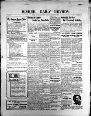 Bisbee Daily Review Newspaper December 14, 1901 kapağı