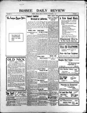 Bisbee Daily Review Newspaper December 20, 1901 kapağı