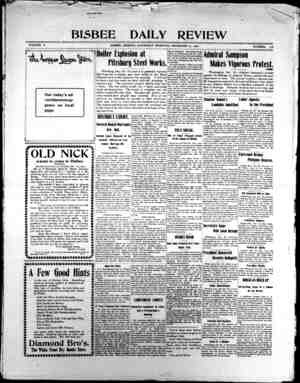 Bisbee Daily Review Newspaper December 21, 1901 kapağı