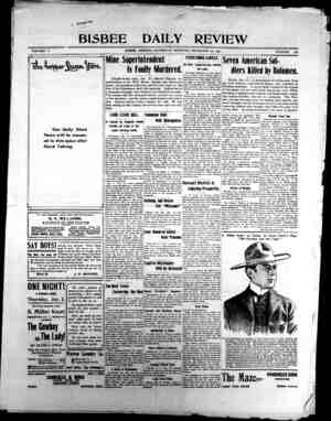Bisbee Daily Review Newspaper December 28, 1901 kapağı