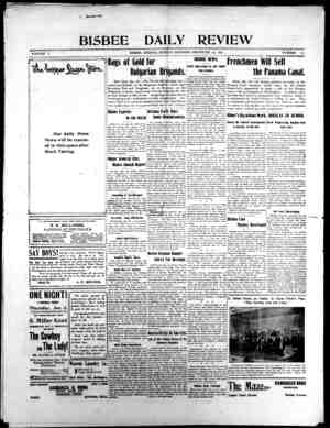 Bisbee Daily Review Newspaper December 29, 1901 kapağı