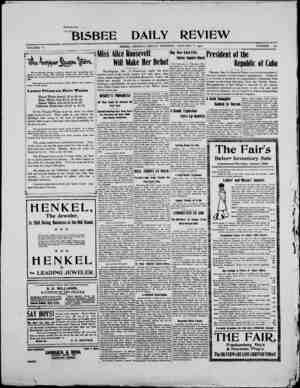 Bisbee Daily Review Newspaper January 3, 1902 kapağı